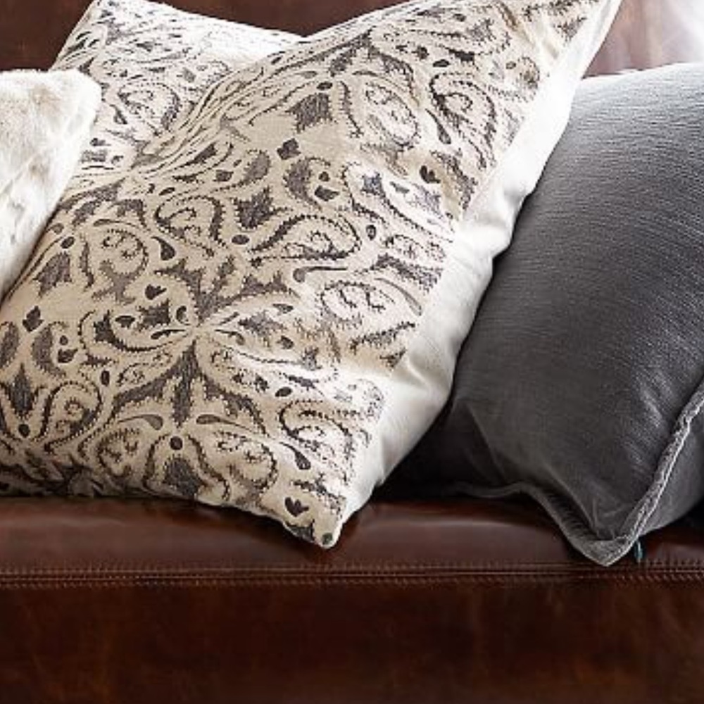 Pottery Barn Neutral Cream and Gray Decorative Accent Pillow Set